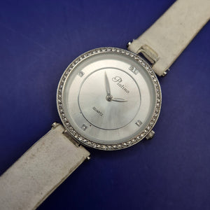 Funkelnde Platino Damen Uhr mit Strasslünette – Eleganter Look