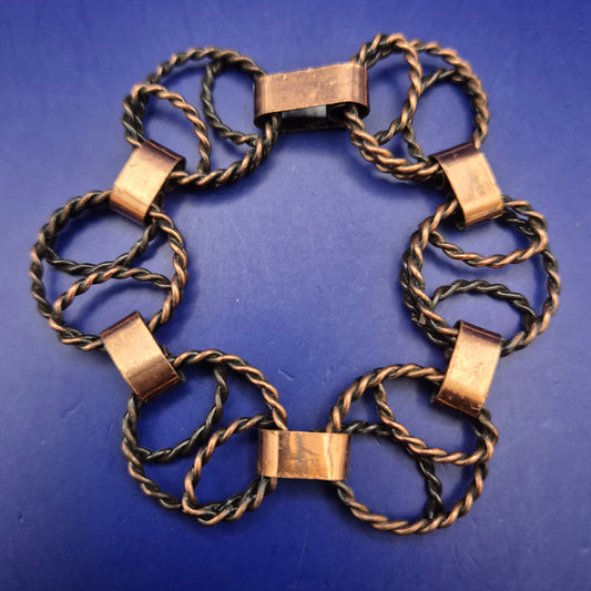Rustikales Kupfer Armband – Markantes Gliederketten-Design im Vintage-Stil