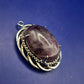 Vintage Amethyst Anhänger – Ovaler Edelstein in Silber Optik