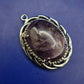 Vintage Amethyst Anhänger – Ovaler Edelstein in Silber Optik