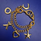Charmantes Goldfarbenes Bettelarmband – Verspielte Symbole für Damen