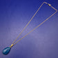 Elegante Damen Kette – Goldfarben mit blauem Tropfenanhänger