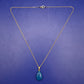 Elegante Damen Kette – Goldfarben mit blauem Tropfenanhänger