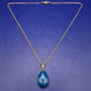 Elegante Damen Kette – Goldfarben mit blauem Tropfenanhänger