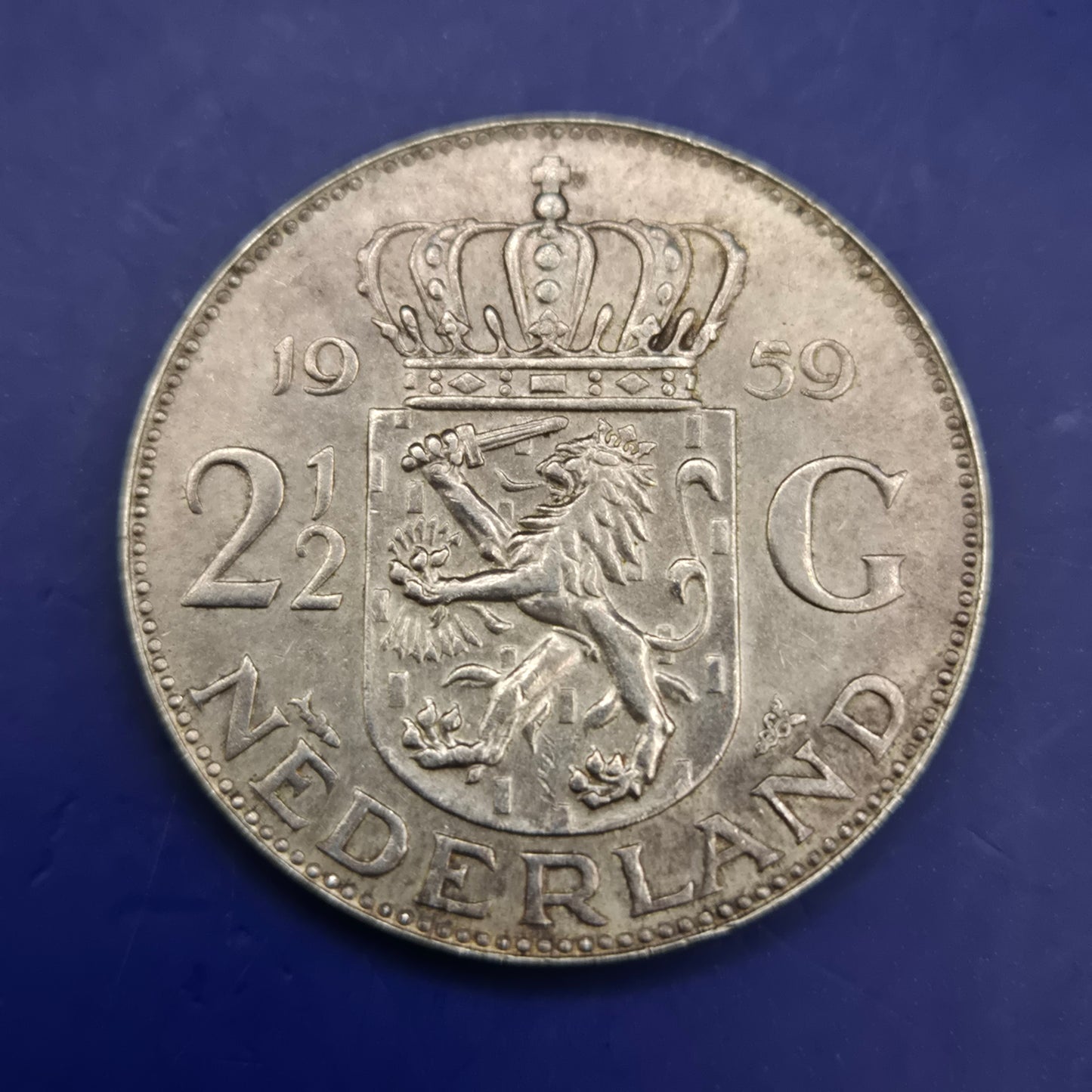 Historische 2,5 Gulden Münze 1959 – Juliana Koningin der Nederlanden