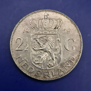 Historische 2,5 Gulden Münze 1959 – Juliana Koningin der Nederlanden