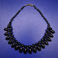 Markante Onyx Schwarz Damen Halskette – Statement Design in Tiefschwarz
