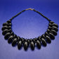 Markante Onyx Schwarz Damen Halskette – Statement Design in Tiefschwarz