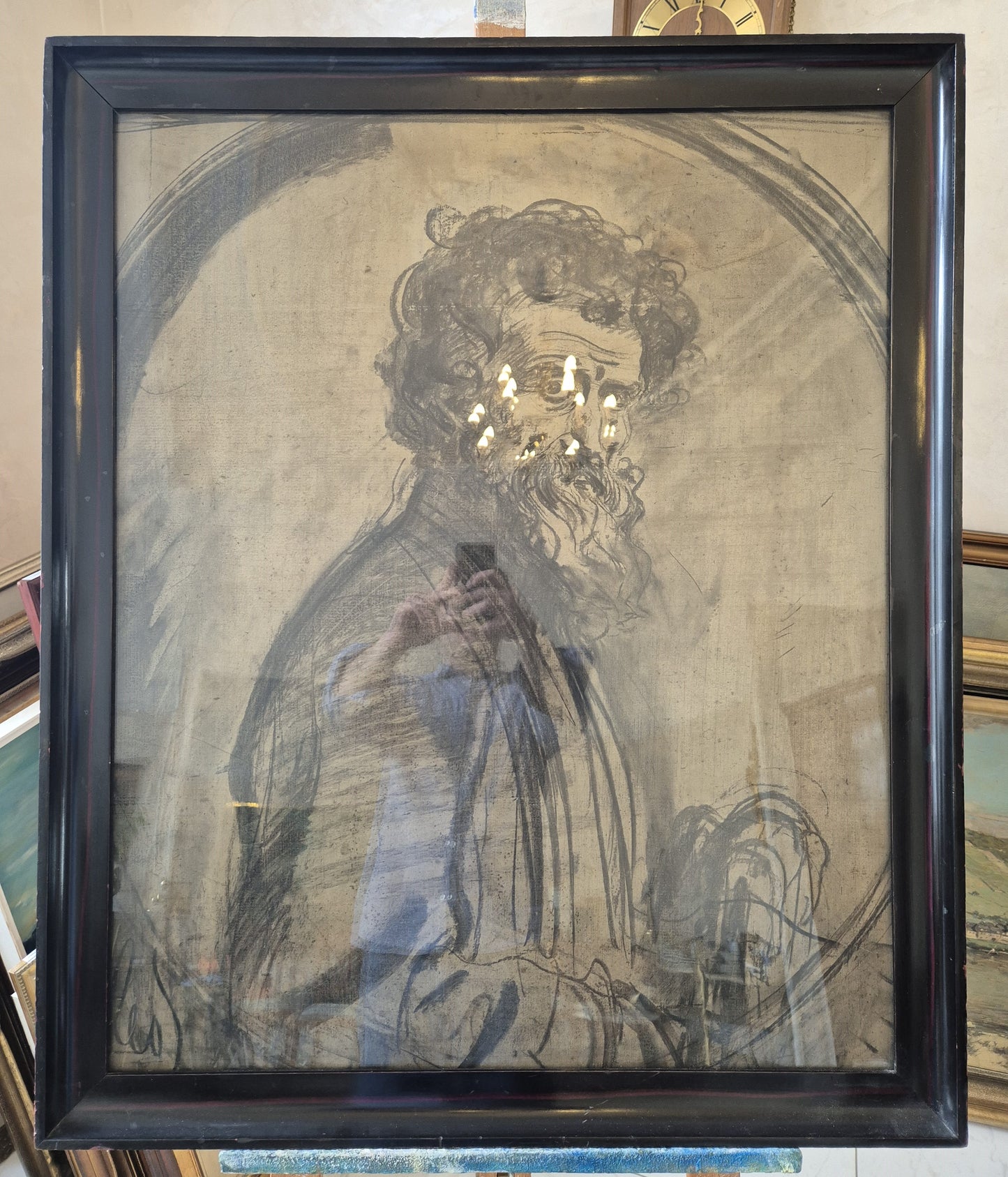 Leo Samberger (1861–1949) Gemälde Ausdrucksstarkes Herrenporträt 96x80cm