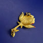 Elegante Rosen Brosche – Goldfarben mit Roter Emaille