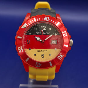Sportliche Deutschland Flagge Herren Uhr – Fan-Design mit Silikonarmband