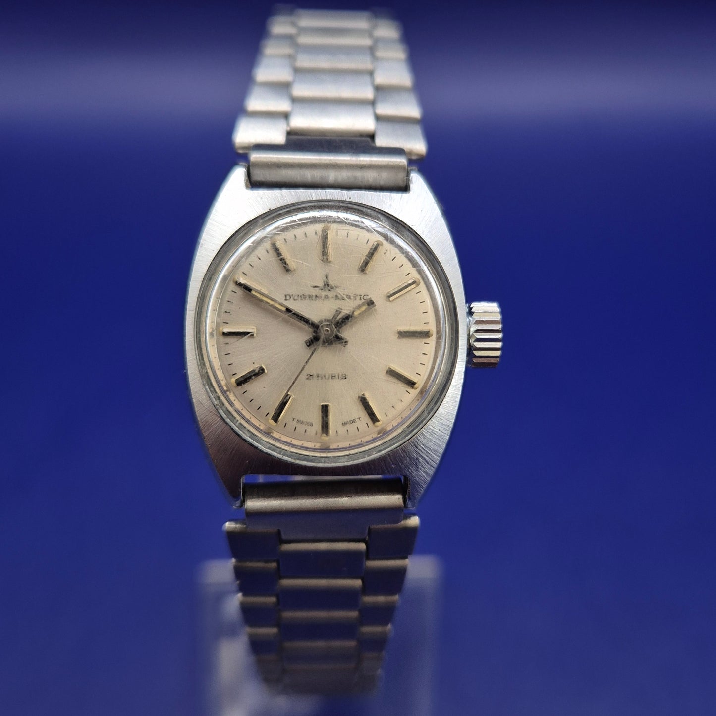 Klassische Dugena-Matic Damen Uhr – Vintage Eleganz aus Edelstahl