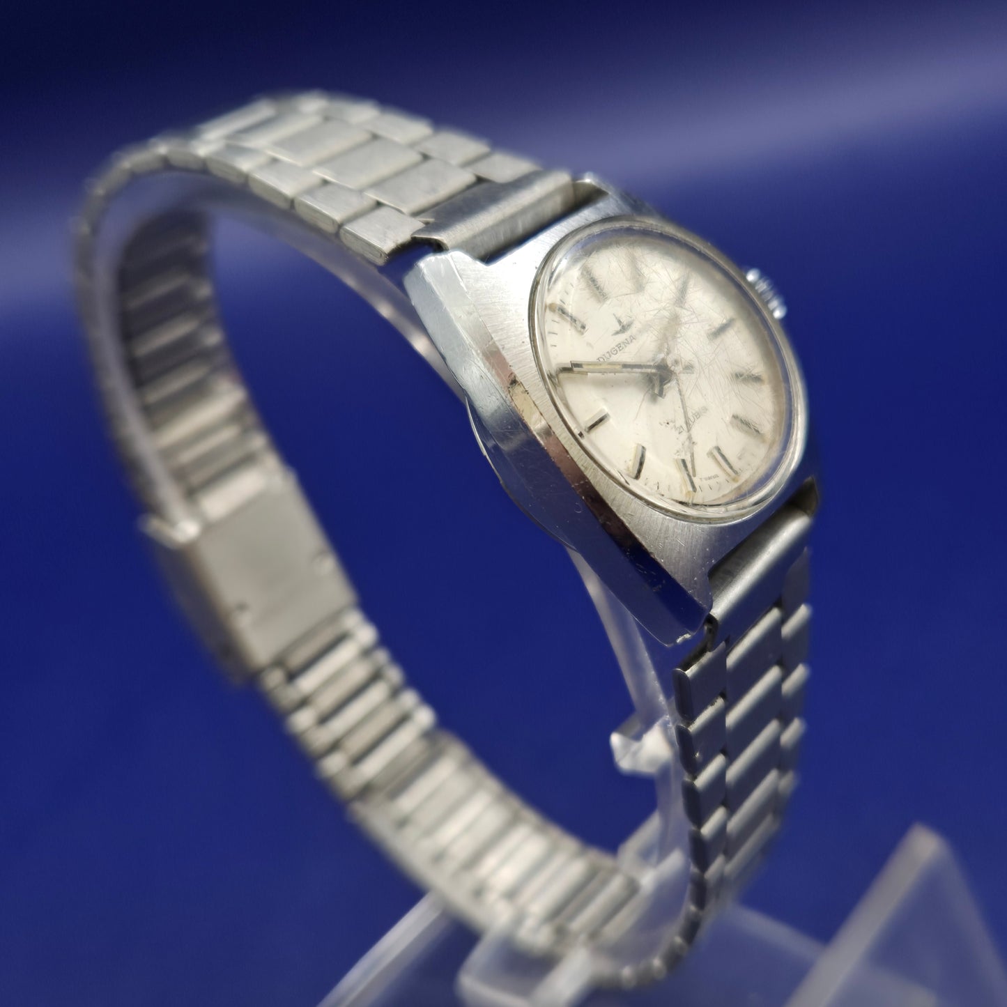 Klassische Dugena-Matic Damen Uhr – Vintage Eleganz aus Edelstahl