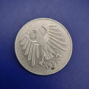 Seltene 5 Deutsche Mark Münze 1984 J – Sammlerstück Bundesrepublik Deutschland