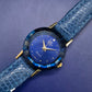 Stilvolle Damen Uhr mit blauem Zifferblatt – Exklusives Facettendesign