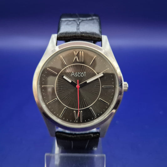 Elegante Ascot Herren Uhr – Zeitloses Design mit Sonnenschliff-Zifferblatt