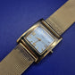 Elegante Madison New York Damen Uhr – Goldene Mesh-Optik & Rechteckiges Design