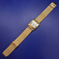 Elegante Madison New York Damen Uhr – Goldene Mesh-Optik & Rechteckiges Design
