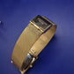 Elegante Madison New York Damen Uhr – Goldene Mesh-Optik & Rechteckiges Design
