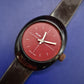 Vintage Buler Swiss Made Herren Uhr – Retro-Stil mit rotem Zifferblatt