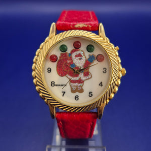 Verspielte Santa Claus Damen Uhr – Festliches Design mit Glitzer-Zifferblatt