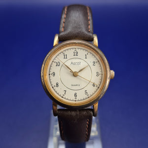 Klassische Ascot Damen Uhr – Zeitloses Design mit braunem Lederarmband