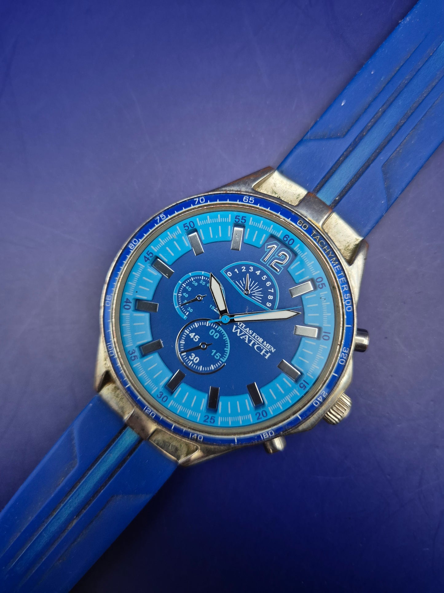 Sportliche Atlas For Men Herren Uhr – Markantes Blau & Chrono-Look