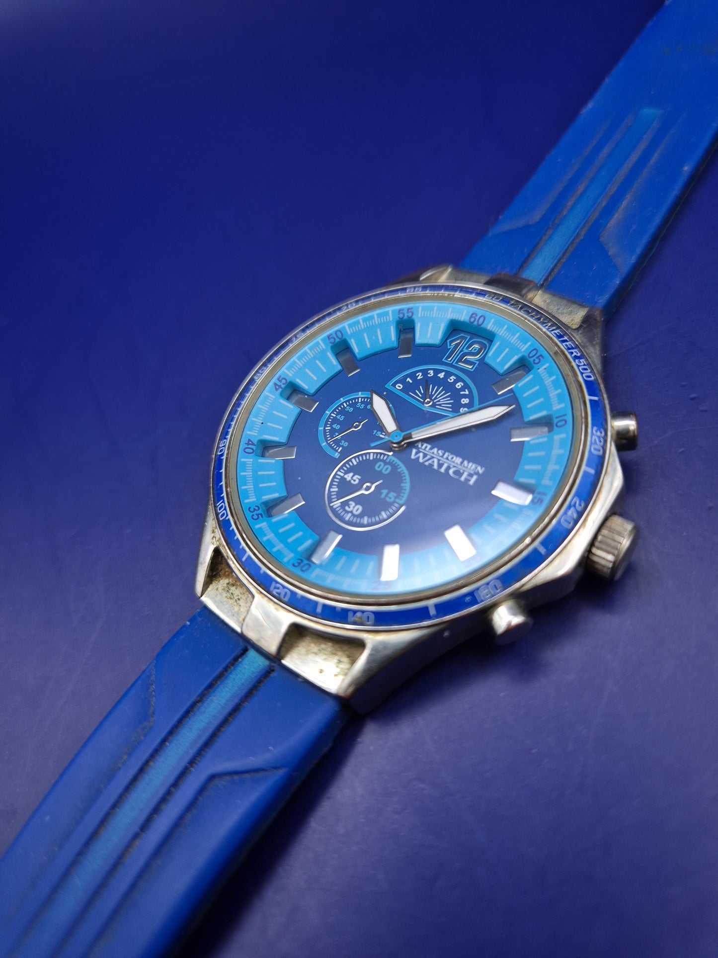 Sportliche Atlas For Men Herren Uhr – Markantes Blau & Chrono-Look