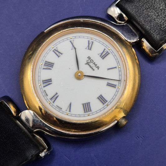 Exklusive Roma Genève Damen Uhr – Bicolor Design mit Römischen Ziffern