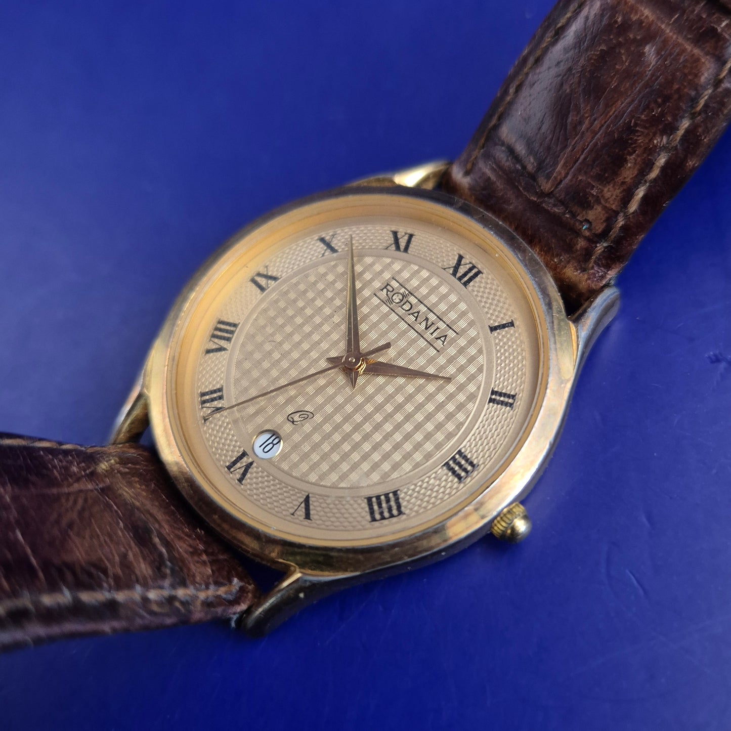 Klassische Rodania Herren Uhr – Elegantes Gold-Design mit Lederarmband