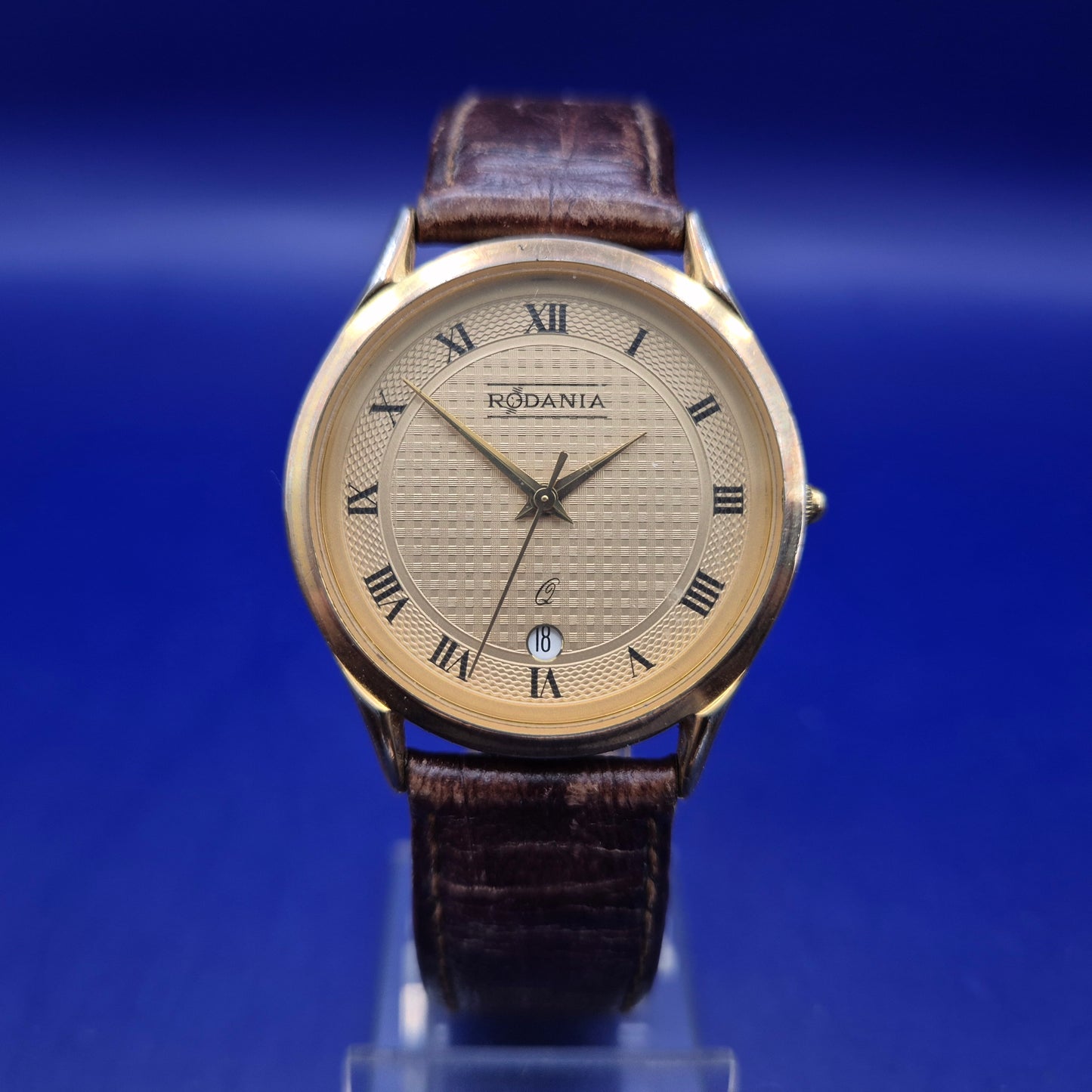 Klassische Rodania Herren Uhr – Elegantes Gold-Design mit Lederarmband