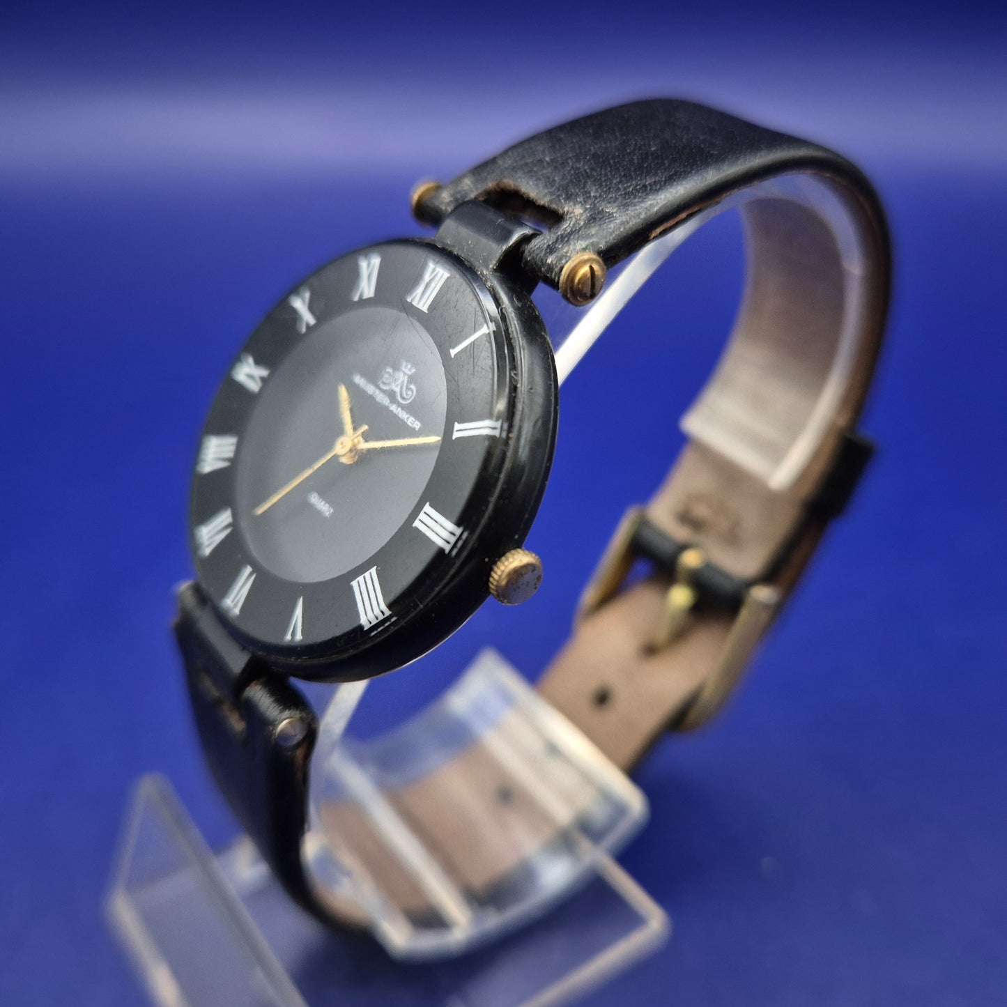 Klassische Meister Anker Damen Uhr – Schwarzes Design mit römischen Zahlen