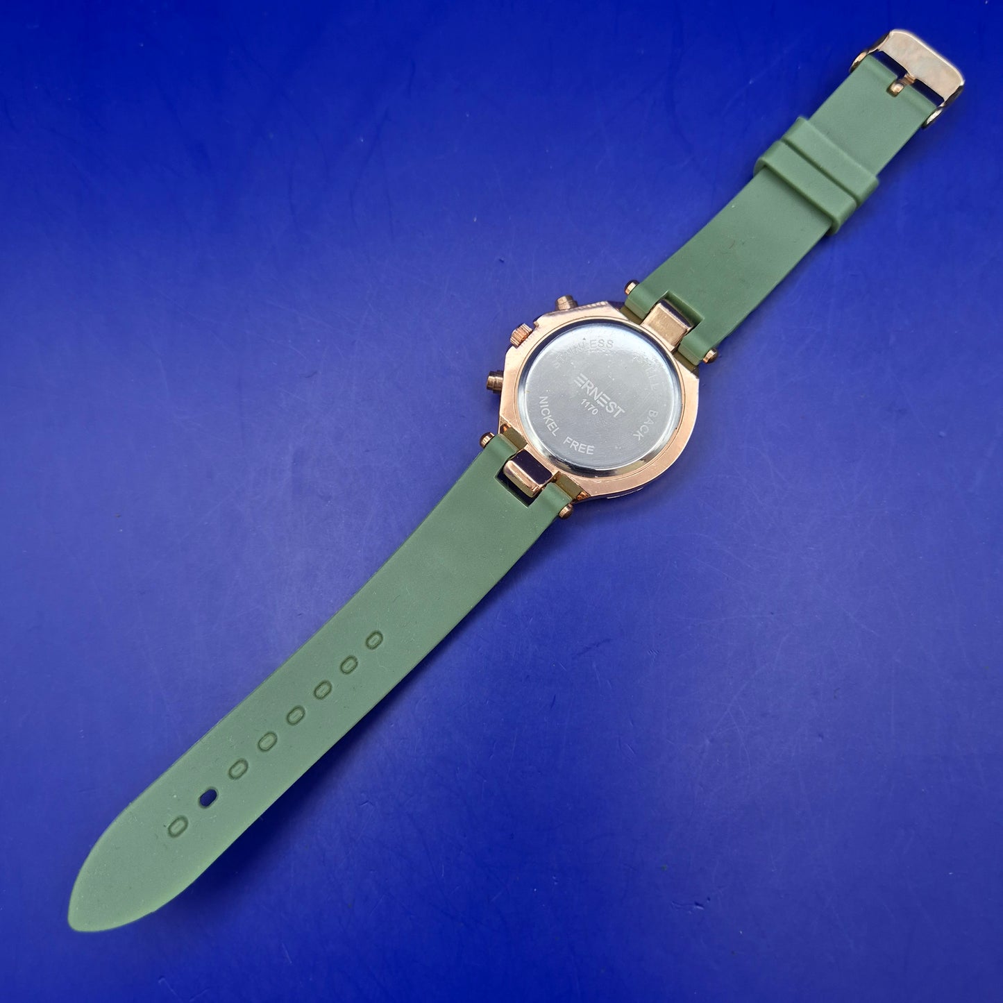 Moderne Ernest Damen Uhr – Sportliches Design in Grün & Roségold