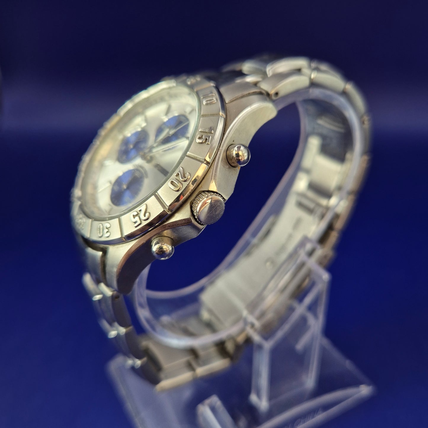 Robuste Fossil Blue Chronograph Herren Uhr – Sportliches Edelstahl Design