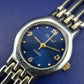 Elegante Pearl Damen Uhr – Blaues Zifferblatt & Bicolor Design