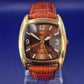 Stilvolle MC Herren Uhr – Elegantes Tonneau-Design in Braun & Gold