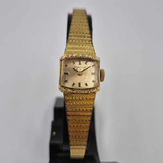 Vintage Pontiac Damen Uhr – Elegantes Schmuckstück mit Musterarmband