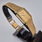 Elegante Pulsar Damen Uhr – Goldenes Vintage Design im Rechteck-Look