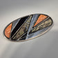 Klassische Vintage Brosche – Geometrisches Design mit Inlays