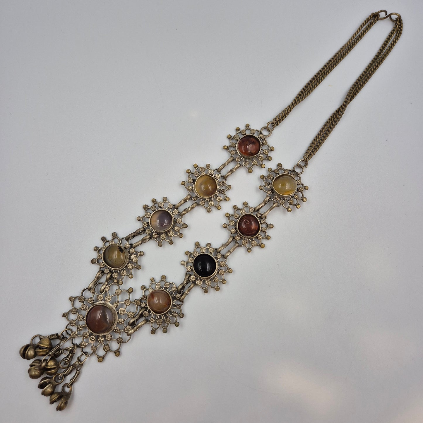 Vintage Statement Kette – Ethno-Stil mit bunten Natursteinen