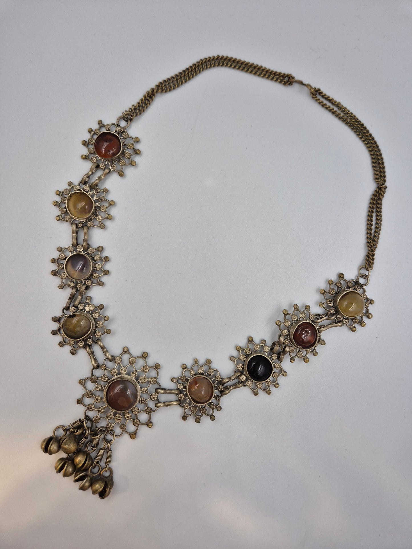 Vintage Statement Kette – Ethno-Stil mit bunten Natursteinen