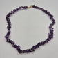 Edle Amethyst Splitter Kette – Naturstein Halskette in sattem Violett
