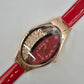 Moderne Damen Uhr mit beweglichen Steinen – Rotes Design