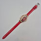 Moderne Damen Uhr mit beweglichen Steinen – Rotes Design