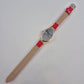Moderne Damen Uhr mit beweglichen Steinen – Rotes Design