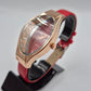 Moderne Damen Uhr mit beweglichen Steinen – Rotes Design