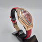 Moderne Damen Uhr mit beweglichen Steinen – Rotes Design