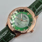 Elegante BRES Damen Uhr – Stilvolles Grün mit funkelndem Besatz