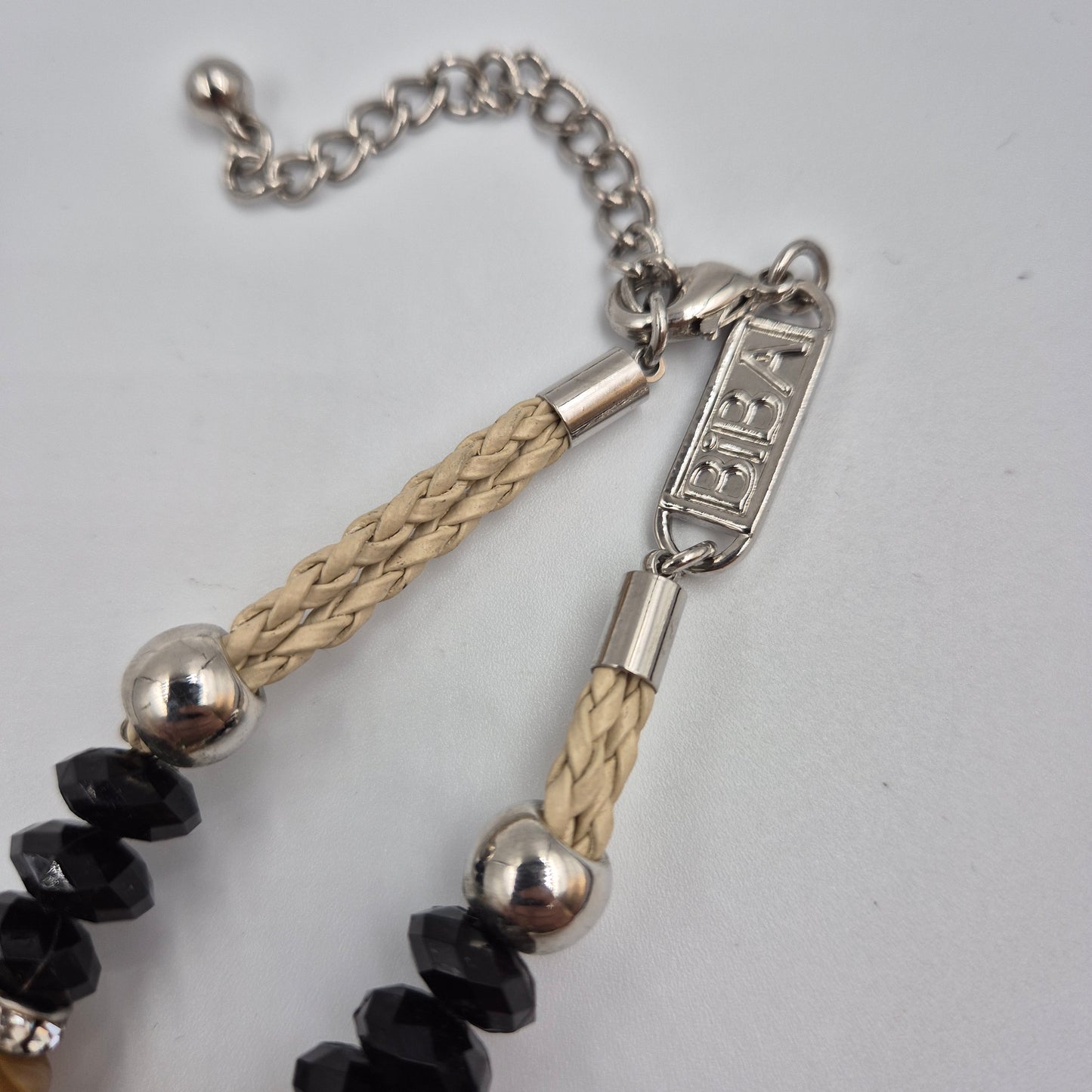 Elegante BIBA Damen Kette mit Herz Anhänger aus Naturstein