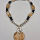 Elegante BIBA Damen Kette mit Herz Anhänger aus Naturstein